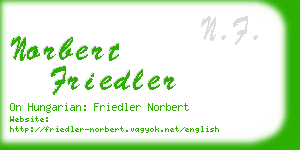 norbert friedler business card